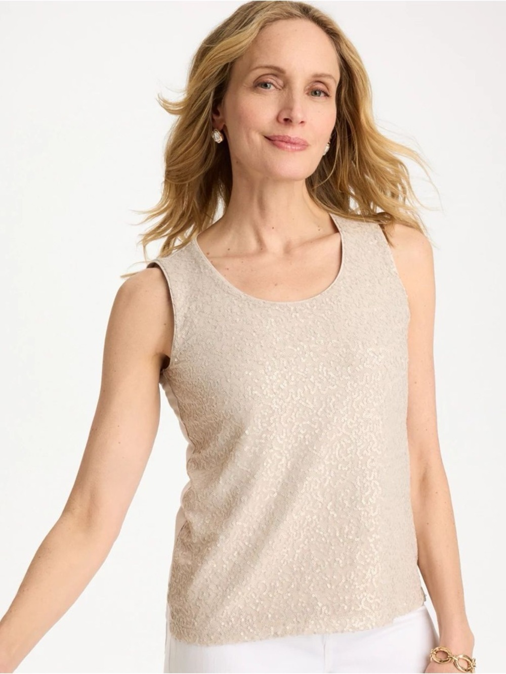 Chico's Knit Sequin Tank Size 3